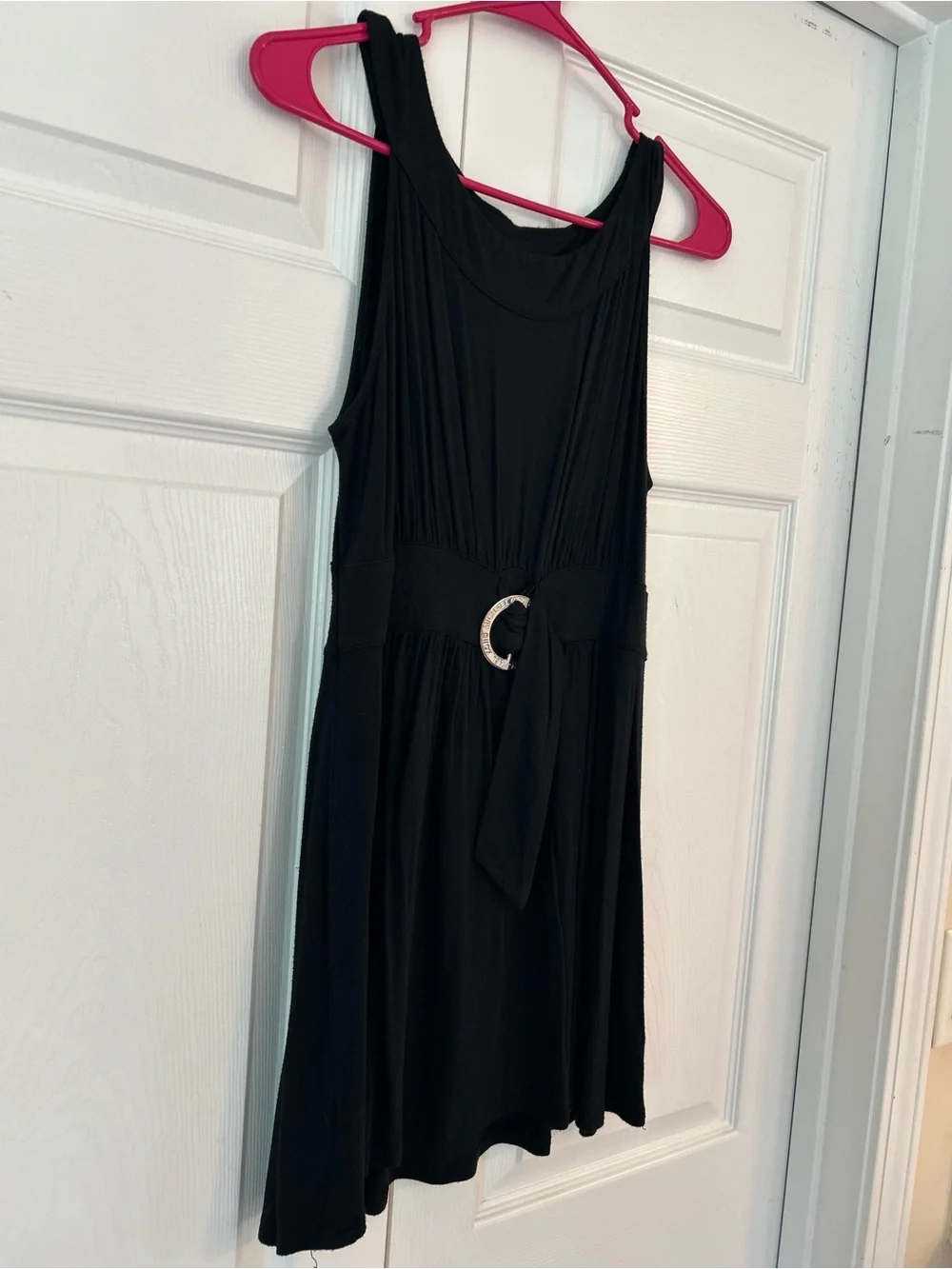 NWOT Michael Kors Women’s Black Logo Buckle Belted Tunic Blouse Shirt Size S